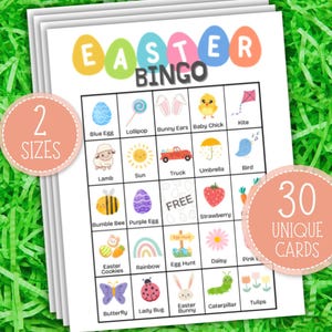 Easter Bingo Game, Printable Easter Activity for Kids, Easter Classroom Activity,  Sunday School Easter Game, Home School Spring Activity