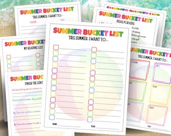 Kids Summer Bucket List Printable, Summer Family Fun, Summer Reading List, Summer Things To Do, Summer Activity Checklist, Summer Checklist