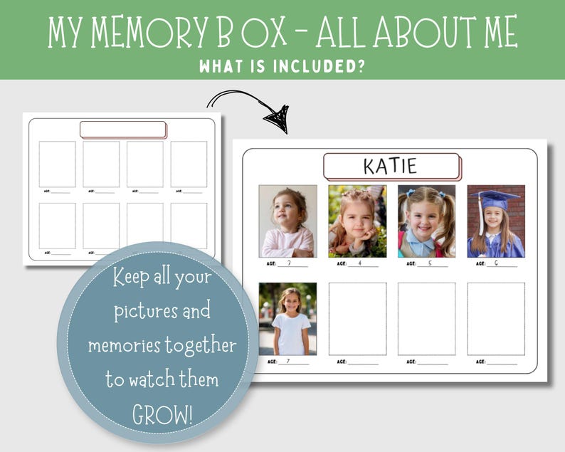 School Memory Box File, Printable Kids Interview Questions, First Last ...