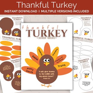Build A Turkey Kids Activity, Printable Thanksgiving Craft, Kid&#39;s Thanksgiving Ideas, Give Thanks Activity, Sunday School, Coloring Page