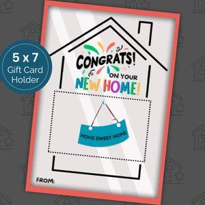 New Home-cadeaukaarthouder, gefeliciteerd, bedankje makelaar, gefeliciteerd voor de eerste keer huiskoper, housewarmingkaart, cadeaus nieuw huis