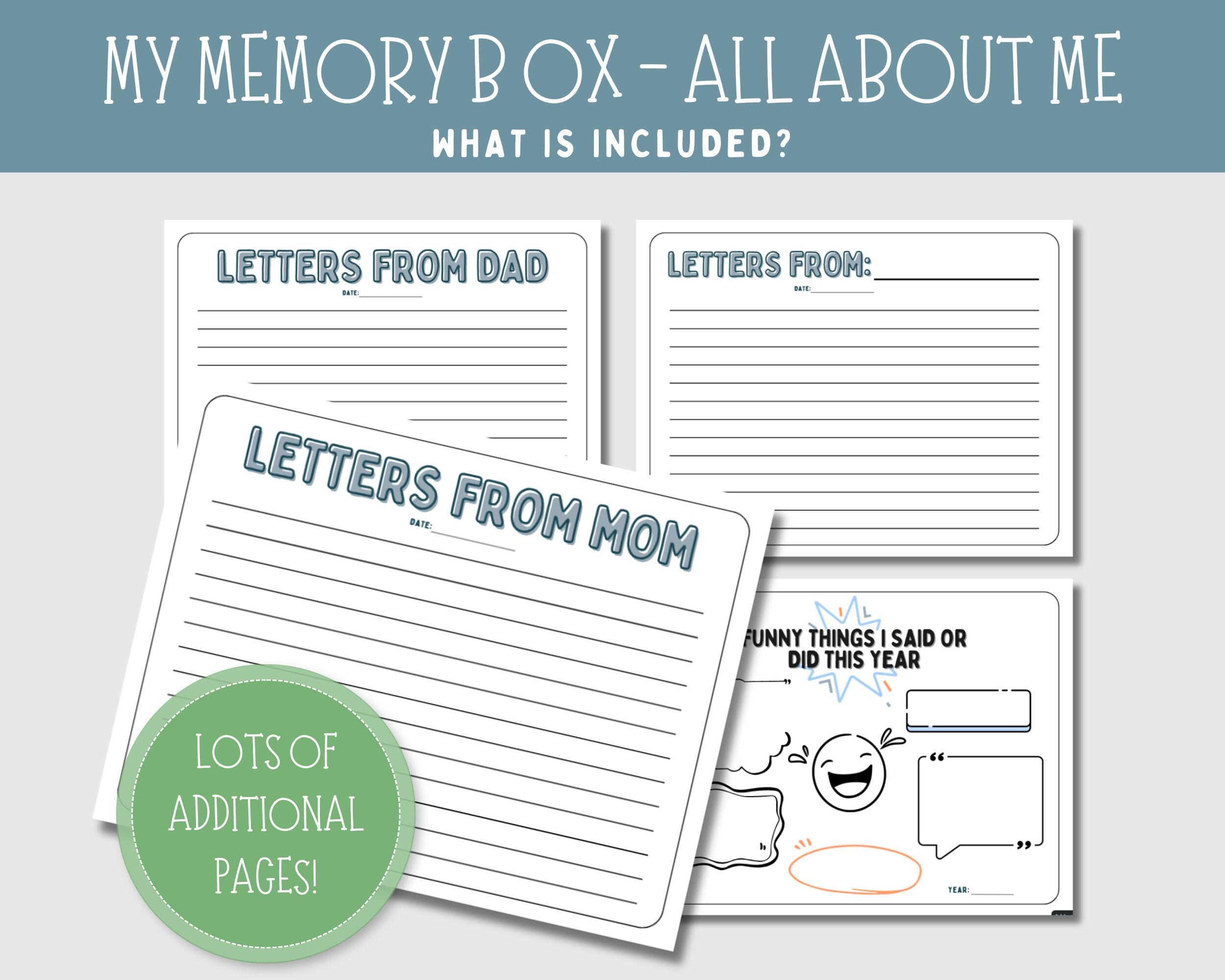 School Memory Box File, Printable Kids Interview Questions, First Last ...