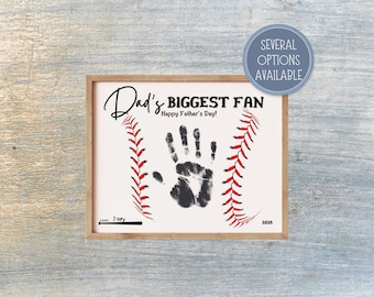 Father's Day Baseball Hand Print Craft, Happy Fathers Day, Fathers Day Handprint Craft, DIY Keepsake for Dad, Fathers Day Gift From Kids