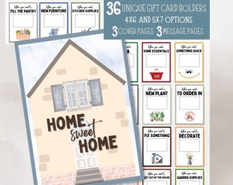 New Home Gift Card Book, New House Essentials Gift Card Holder Bundle, Housewarming Gift, Congratulations, Newlywed Care Package