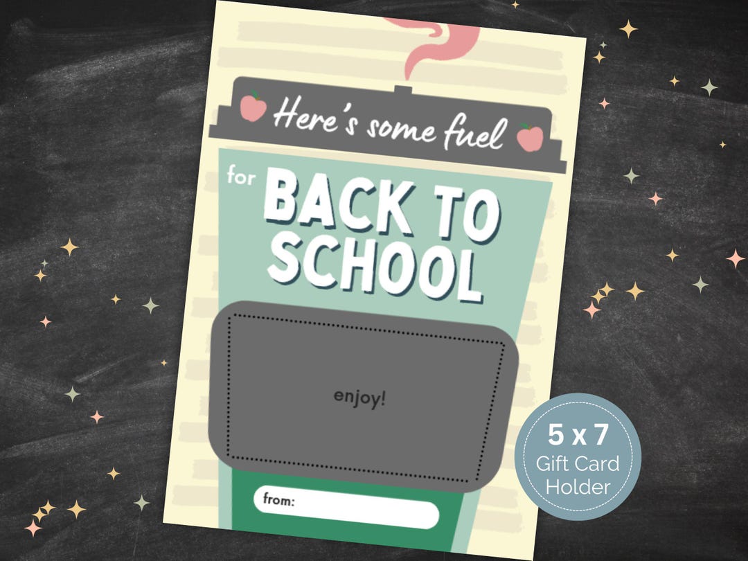 Back to School Teacher Gift, Printable Gift Card Holder for Teacher ...