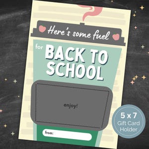 Cadeau pour la rentrée des classes pour professeur, porte-cartes imprimable pour professeur, cadeau pour la rentrée des classes, carte-cadeau pour un café pour professeur