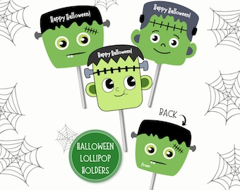 Printable Halloween Lollipop Holder, Boo Basket Treats, School Classroom Halloween, DIY Halloween Sucker, Halloween Gift, Trick or Treat