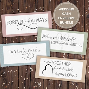 Paquete de sobres para boda, porta billetes imprimible, monedero para boda, regalo de boda, tarjeta de compromiso, regalo para pareja, ideas para regalar dinero en efectivo
