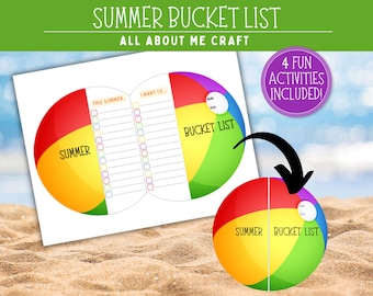 Summer Bucket List Printable, Summer Planner, Things To Do, Summer Reading List,  Summer Activity Checklist, Kids Bucket List Template