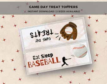 Baseball Team Snack Labels, Printable Good Luck Treat Topper, Baseball Party Favor, Game Day  Favor Tag, Game Day Snack, Baseball Tournament