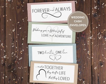 Wedding Cash Envelope Bundle, Printable Money Holder, Wedding Day Money Wallet, Wedding Gift, Engagement Card, Couples Gift, Cash Gift Ideas