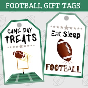 Printable Football Treat Tags, Game Day, Football Party Favor, Team Snacks, Football Team Tag, Football Party Tags, Football Snack Bag Label