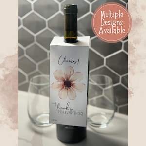 Wine Bottle Gift Tags, Printable Wine Bottle Bib, Wine Bottle Hang Tag, Gift Tag for Alcohol, Wine Gift, Wine Bottle Label, Last Minute Gift