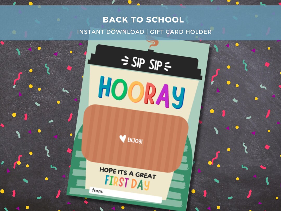 Back to School Teacher Gift, Printable Gift Card Holder for Teacher ...