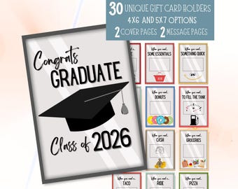 Graduation Gift Card Book, College Gift Card Holder Bundle, College Survival Book, Congratulations Graduate, Class of 2026 Care Package