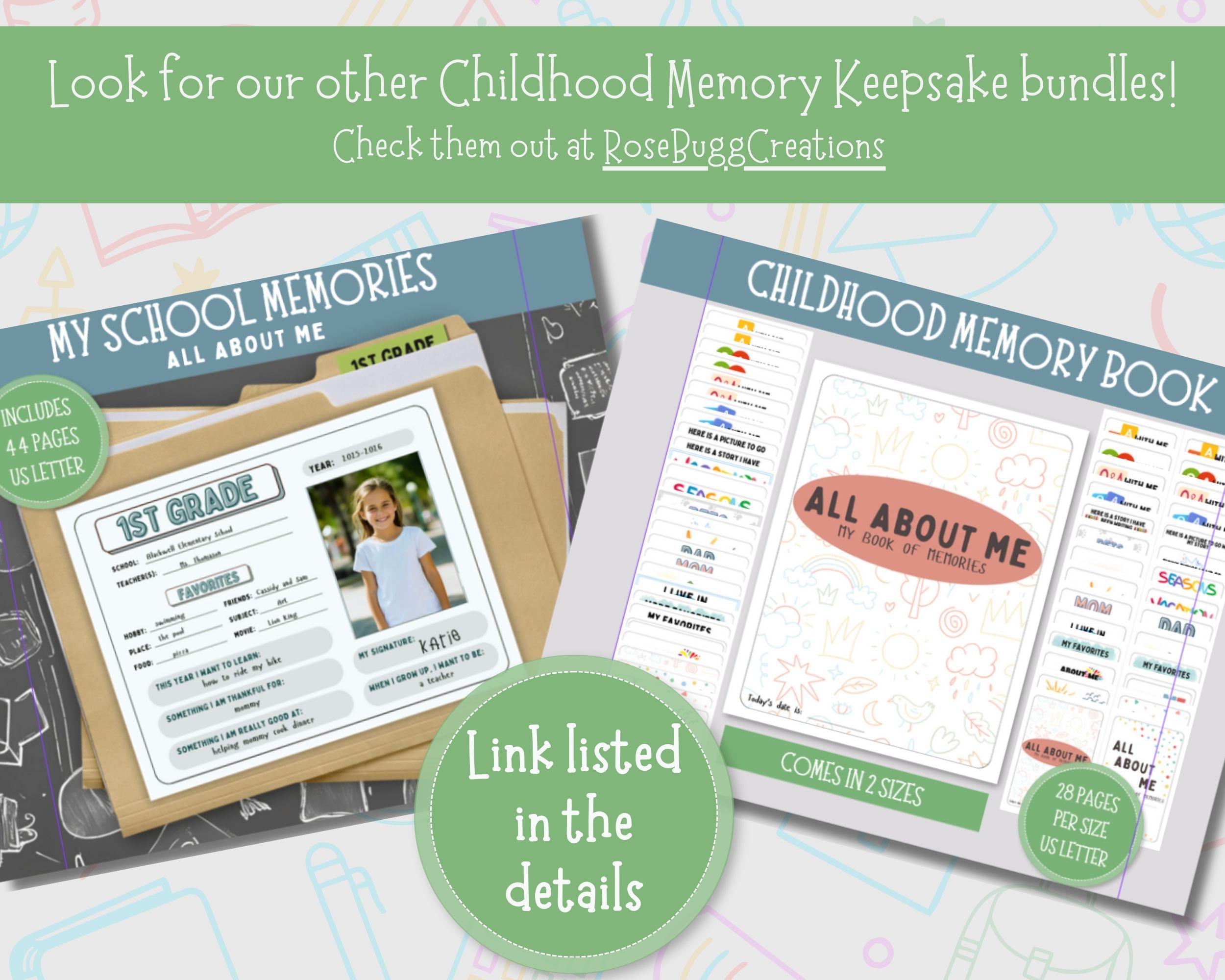 First Day of School Memory Box Questionnaire, Last Day School Questions ...
