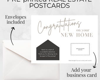 Lote de 20 - Postales IMPRESAS / Marketing inmobiliario / Añade tu tarjeta de presentación