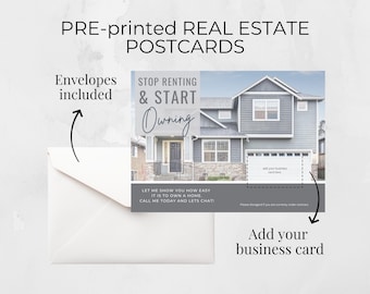 Lote de 20 - Postales IMPRESAS / Marketing inmobiliario / Añade tu tarjeta de presentación