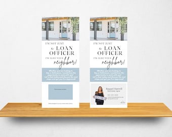 Colgadores de puerta para bienes raíces / Juego de 20 - OFICIAL DE PRÉSTAMOS Marketing / Marketing inmobiliario / Adjunte su tarjeta de presentación