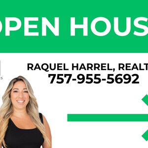 OPEN HOUSE Real Estate Agent Yard Sign PRINTED | 12&quot; x 18&quot;| Custom Realtor Open House Sign | Personalized Open House Sign