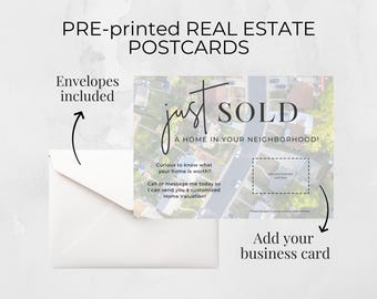 Lote de 20 - Postales IMPRESAS / Marketing inmobiliario / Añade tu tarjeta de presentación