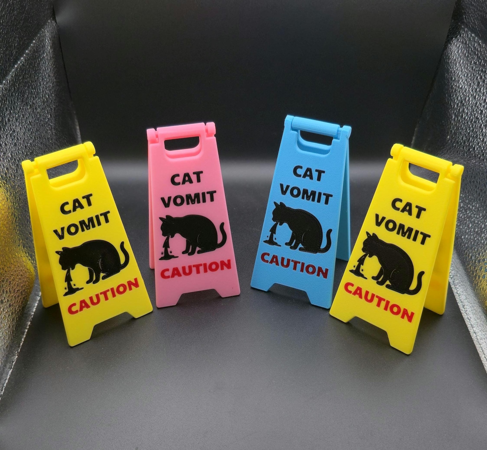 Mini Cat Vomit Wet Floor Sign