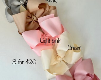 Big Bow 6” Hairbow Boutique Grosgrain X-Large Hair Bows Pick Any 3 for 20 Lots of Color Custom Requests Welcome