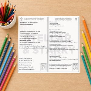 Credo degli Apostoli e Credo Niceno stampabili / Dispensa cristiana affiancata / Scuola domenicale / Studio biblico (download digitale)