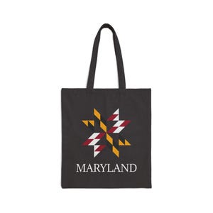 Maryland Flag Tote Bag: Quilt Star Design, Eco-Friendly Canvas