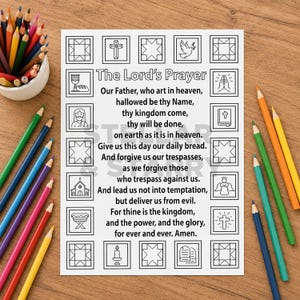 Lord's Prayer Coloring Page: Christian Kids Bible Activity (PDF & JPG Download)