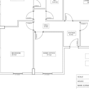 Architectonisch huisplan op maat | DWG en pdf | Moderne minimalistische plattegrond (schaal 1:50)