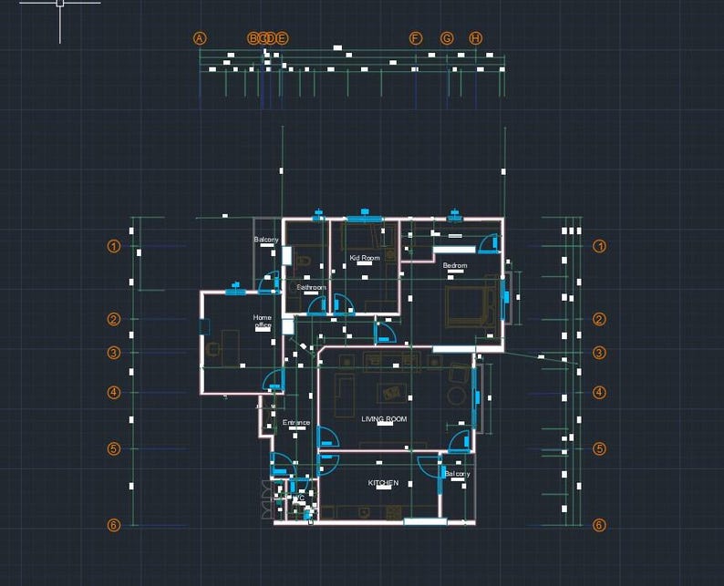 117 M Small House Plan PDF + DWG | 2 Bedroom Modern House Floor Plan ...