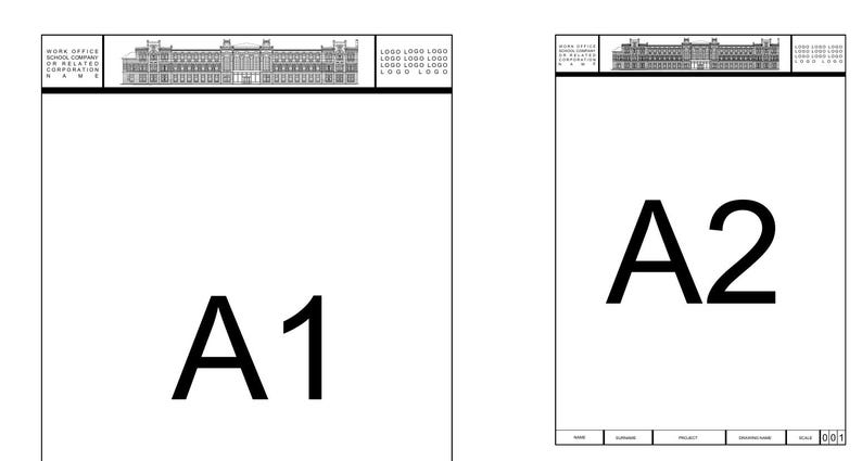 Architectural Title Block Templates, A1 A2 A3 A4 Sizes, Printable ...