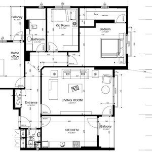 117 M Small House Plan PDF + DWG | 2 Bedroom Modern House Floor Plan ...