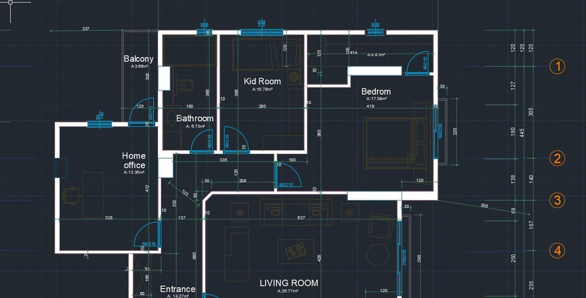 117 M Small House Plan PDF + DWG | 2 Bedroom Modern House Floor Plan ...