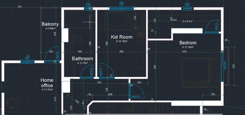 117 M Small House Plan PDF + DWG | 2 Bedroom Modern House Floor Plan ...
