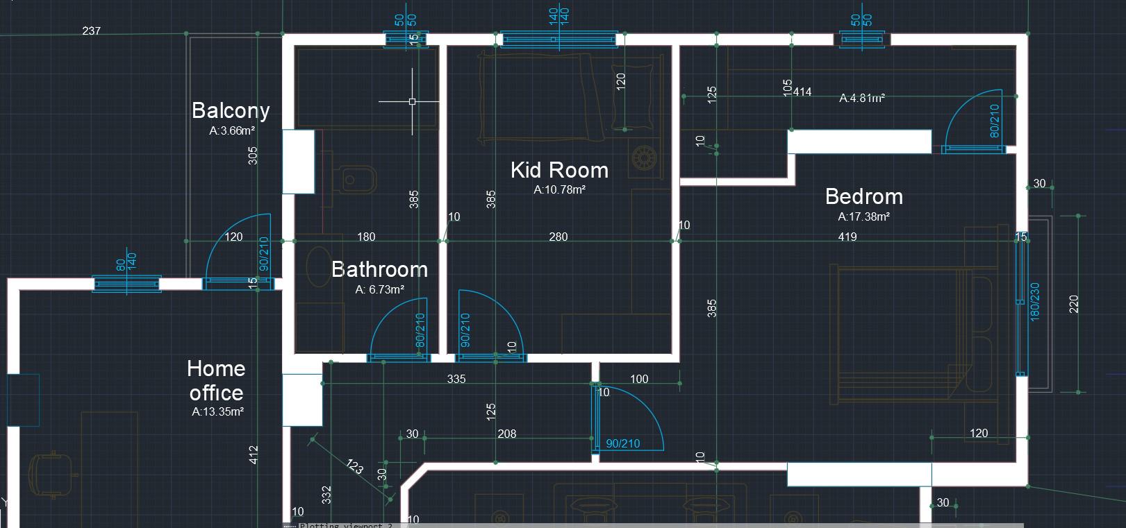 117 M Small House Plan PDF + DWG | 2 Bedroom Modern House Floor Plan ...