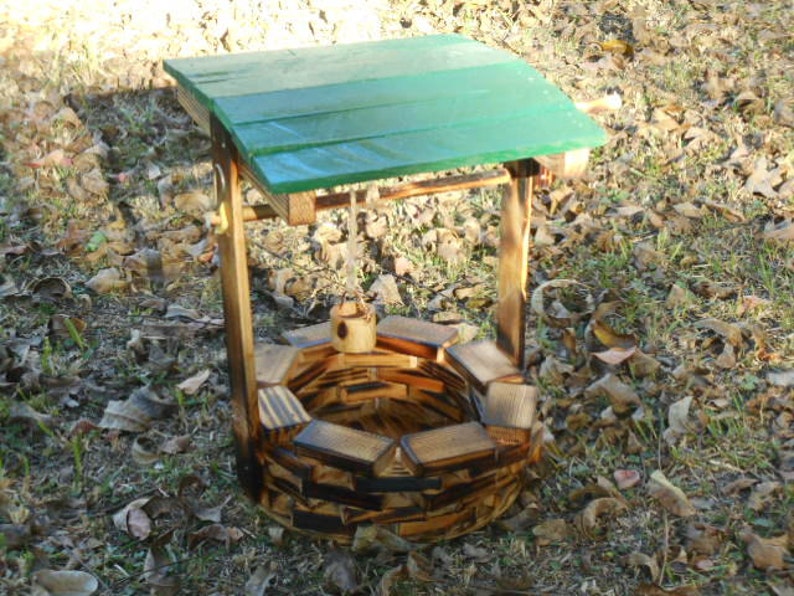 Wishing Well with Small handmade wooden bucket Etsy