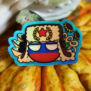 Russia Countryball 2&quot; Holographic Vinyl Sticker!