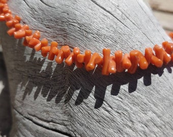 Vintage Mediterranean Coral branch beads - 2 inches