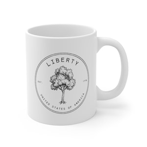Liberty Tree American History Feminine Revolutionary War Holiday Mug, Patriotic Mug, Independence Day Gift, Colonial Kitchen