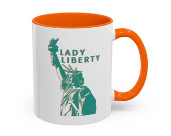 Lady Liberty Coffee Mug: Retro USA Patriotic Gift