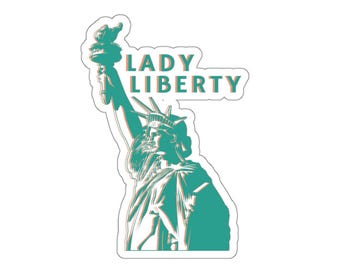 Lady Liberty-sticker: vinylsticker patriottische Amerikaanse vlag