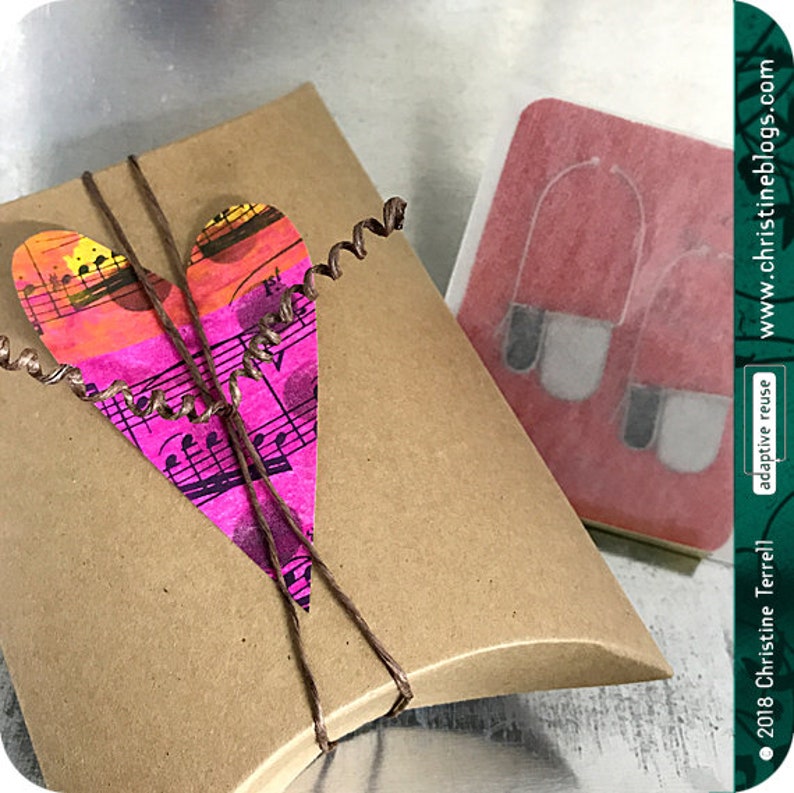 Deep Red /& Midnight Recycled Tin Earrings 30th Birthday Gift