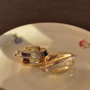Vintage gold clip-on earrings