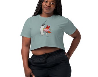 Teehee Blossom Powerpuff Girls Women's Athletic Boxing Crop Top Short-Sleeve Unisex T-Shirt