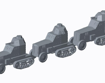 5x Wz.28 15mm or 20mm or 28mm  scale model Poland IIWW World War II