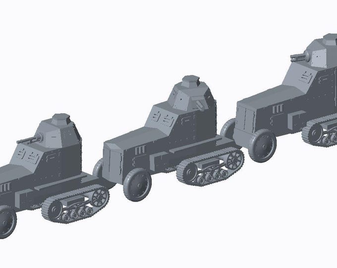 5x Wz.28 15mm or 20mm or 28mm  scale model Poland IIWW World War II