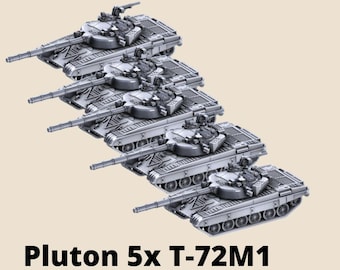 5x  T-72 M1 (platoon 5) 15mm 1/100 scale model