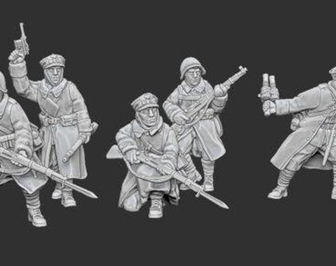Polish Riflemen SetB (5pcs)– WWII , Polish People's Army -15mm 20mm 28mm, bolt action,  flames of war, wargaming, model, Polish Army, Poland